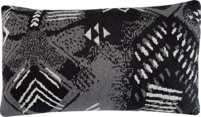 Funny block dye knitted cushion black