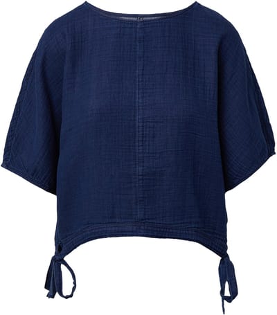s.Oliver - female - Indigo-dyed blouse met korte vleermuismouwen