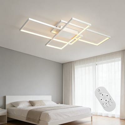 Froadp 90W LED-plafondlamp Rechthoekige plafondlamp met dimfunctie Wit Geschikt voor woonkamers, slaapkamers en lobby's