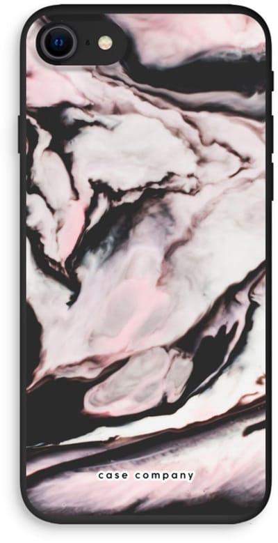Case Company® - Hoesje geschikt voor iPhone SE 2020 hoesje - Roze stroom - Biologisch Afbreekbaar Telefoonhoesje - Bescherming alle Kanten en Schermrand