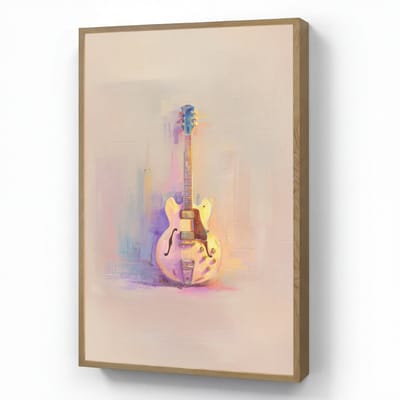 Wandlamp 60x90 cm - Oplaadbaar - Gitaar - Pastel - Schilderachtig - Wandlampen binnen woonkamer - Slaapkamer lamp - Decoratieve nachtlamp - Vloerlamp draadloos