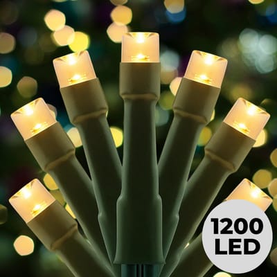 Lomera Microcluster Kerstboomverlichting - Kerstverlichting - Kerstlampjes - 1200 LED Lampjes - Warm Wit - 24 Meter - Buiten en Binnen - 8 Lichtfuncties - Timer Functie - Geheugen Functie - Kerstboom Verlichting - Ip44 - Sfeerverlichting