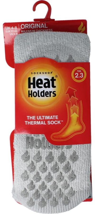 Heat Holders Anti Slip Socks Silver Grey 37-42 (1 paar)