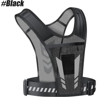 Reflecterend Hardloopvest Met Telefoonhouder Verstelbare Band Voor Mannen Vrouwen Joggen Wandelen Sportschool Training Sleutelvak