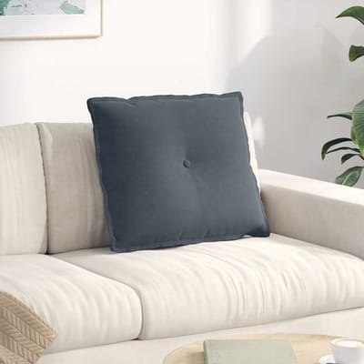 vidaXL - Rugkussen - Donkergrijs - 60 - x - 50 - cm - Corduroy - stof