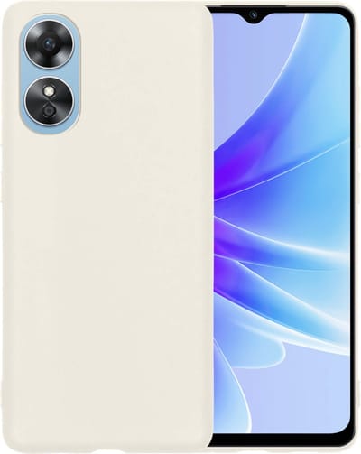 Hoesje - Geschikt voor OPPO A17 - Sterk & Shockproof - Siliconen Case - Hoes Cover - Telefoonhoes - Wit