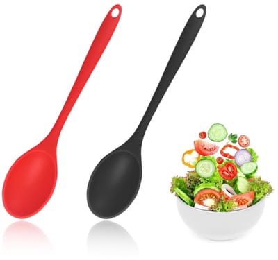 kooklepelset, siliconen lepel met lange handgreep, hittebestendige antiaanbakpan, geschikt voor koken, bakken, roeren en serveren