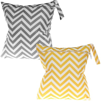Dailygoods- Natte/Droge Zak - Waterdichte Tas - 2 Stuks - 28 × 30 cm - Voor Badpakken/Luiertas - Ideaal voor Babyartikelen - Opbergzak