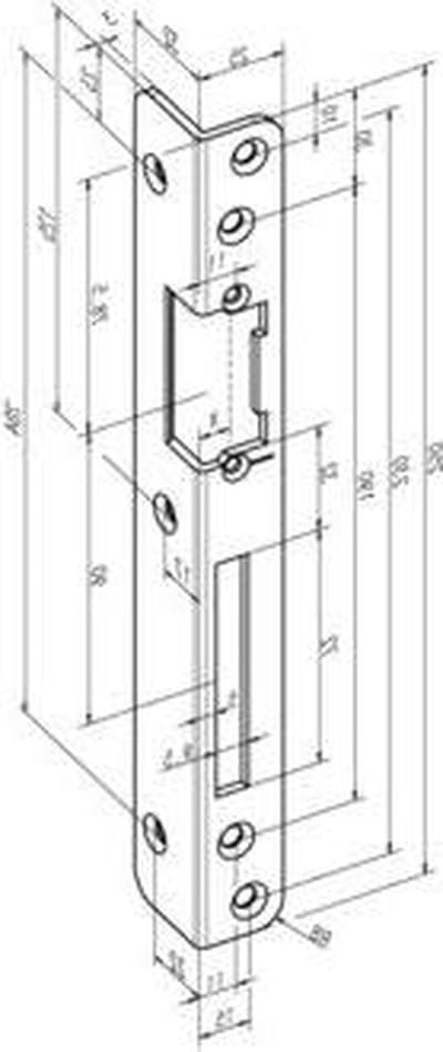 Elektrisch Sluitplaat - Deur opener - Toegangscontrole - Robuust Aluminium - 37x30x8 cm - Mat
