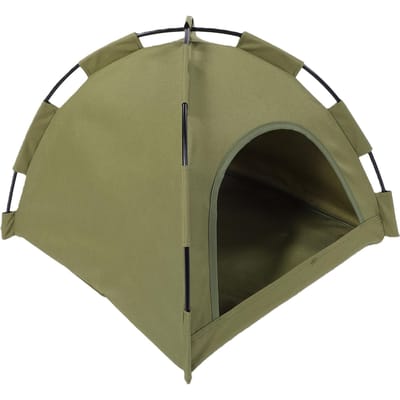 Huisdierentent met Geventileerd Gaasraam Draagbaar Kleine Hond Kat Tent Nest Bed voor Buiten Kamperen Strand Park Maat M: 44 X black