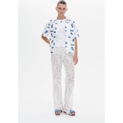 Baum und Pferdgarten Malissa Shirt Blue Bouquet Jacquard Maat: 34 | Blouses Outlet | Dames | Wit