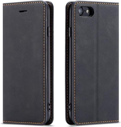 Geschikt voor Apple iPhone 6 - 6s Bookcase | Zwart | Pasjeshouder | Portemonnee hoesje
