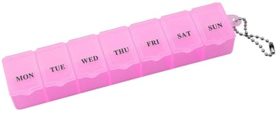 Pillendoos - Medicijnen doosje - Medicatie ordenen - Pillen doos - Weekplanner pillen - 7 dagen - Pill box - 7 compartimenten - Medicijn organiser - Grote vakken - Roze - Jonyx