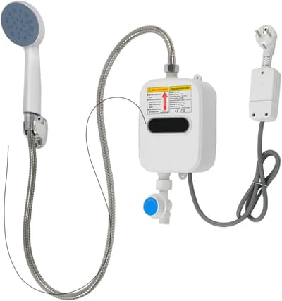 Elektrische Doorstroomboiler - Direct Warm Water - Dagelijkse Verzorging - Instelbare Temperatuur - 12.5x33cm - Wit