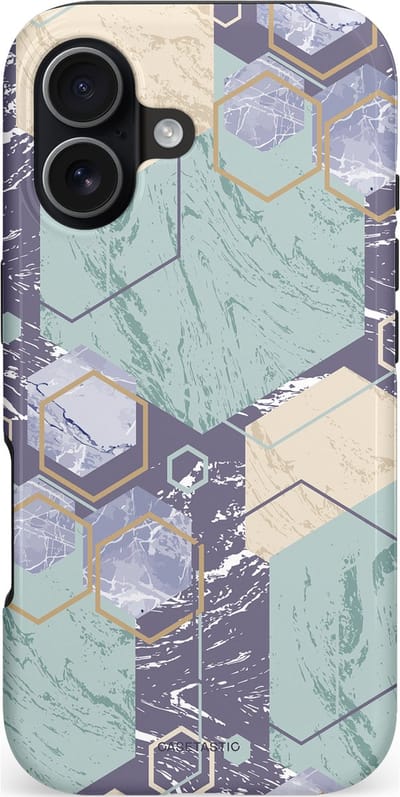 Casetastic hoesje geschikt voor Apple iPhone 17 - MagSafe - Dubbellaagse bescherming - Veerkracht - Fashion Case - Mintgroen Lavendel Crème