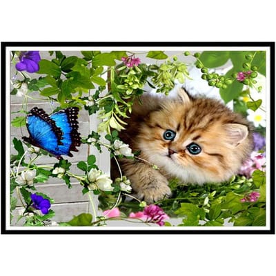 Foret rond bricolage diamant peinture point de croix Kits 5D diamant mosaïque broderie 20X30CM bleu clair