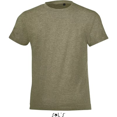 SOL'S Kids´ Round Collar T-Shirt Regent Fit L149K - Heather Khaki - 2 years (86/94)