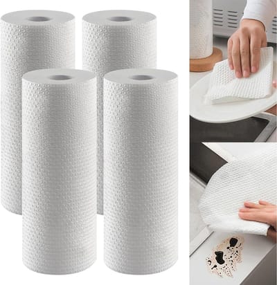 Keukenpapier Rollen - Wegwerpdoekjes Reinigingsdoeken - Dagelijkse Reiniging - Hoog Absorptievermogen - 50 Vellen Per Rol - Wit
