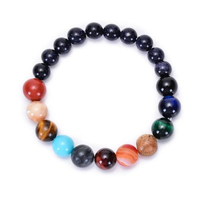 Emyrocks - Chakra Armband met de Planeten van het Zonnestelsel - Armband met verschillende natuurlijke Edelstenen - Armband 20cm, 6mm kralen