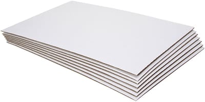 Golfkarton - Wit Bruin - Dubbelzijdig DIY Knutselkarton - Creatief Verstevigd Karton Voor Hobby en Decoratie - Karton Voor Verpakking En Decoratieve Projecten - 42x60 cm - 10 stuks