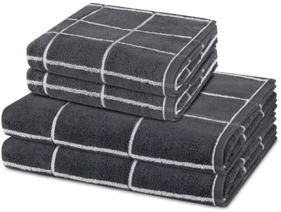 Ross Sonstiges 2 X handdoek 2 X douchehanddoek - in set 4 pack Sensual Skin Karo