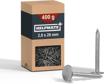 Dakpennen Breedkop 2 x 20 mm Mechanisch Verzinkt Dakspijkers voor Hout en Dakbedekking - 400g