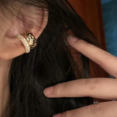 1 stuks Mode Zirkoon Dubbellaagse Oor Manchet Zonder Piercing Oorbel Trendy Punk Metaal Geometrische Oorclip Voor Vrouwen Sieraden goud