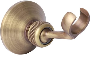 Jhubersproducts - Antiek messing Douchekophouder - Wandmontage Beugel - Luxe badkameraccessoire - Hoogwaardig messing - Verstelbare douchehoek - Gesch
