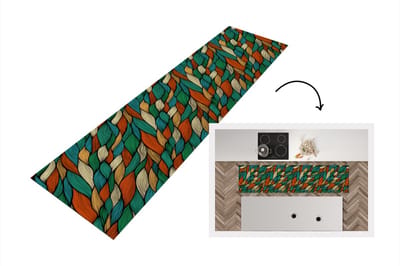 Keukenloper - Loper keuken - Line art - Herfst - Bohemian - Patronen - 200x50 cm - Keukenloper vinyl