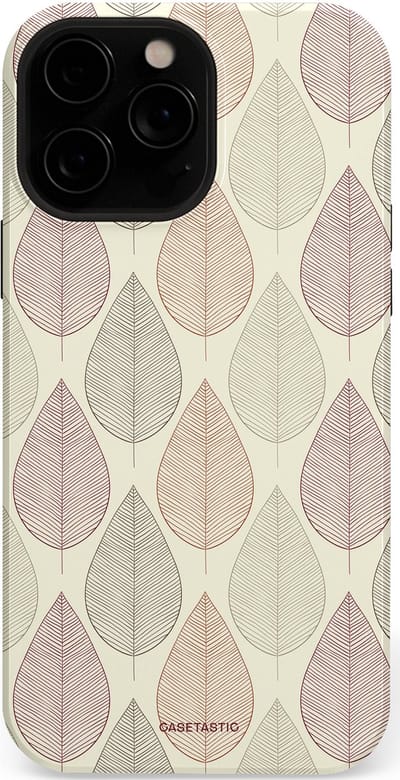 Casetastic hoesje geschikt voor Apple iPhone 13 Pro Max - MagSafe - Dubbellaagse bescherming - Botanisch retro bladeren dans - Fashion Case - Crème