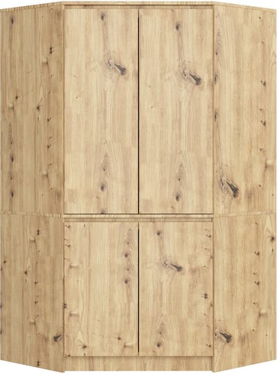 Hoekkast S100 / Kleidingkast met 4 Deuren / AKORD Furniture Factory / Artisan Eik / 100 x 180 x 50 cm