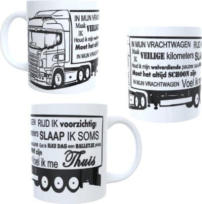 Koffie beker - thee mok - spreuk vrachtwagen - chauffeur