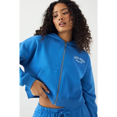 Dames DSGN Studio Sport Training Club Boxy Zip Hoodie | Blue | Maat: XL