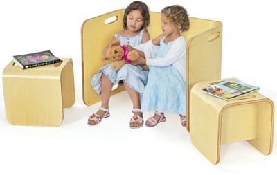 COSTWAY Kindertafel met 2 stoelen, berk, multifunctioneel 3-delig, houten kinderzitgroep voor kinderen, leertafel voor thuis, school, kleuterschool