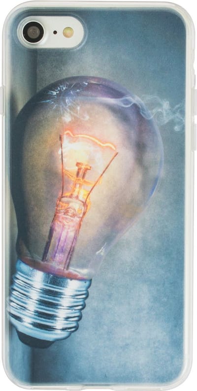 Peachy Gloeilamp geschikt voor iPhone 7 8 SE 2020 SE 2022 TPU case cover - Industrieel Lightbulb hoesje