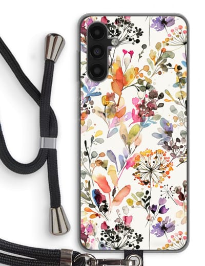 Case Company® - Hoesje met koord geschikt voor Samsung Galaxy A13 5G hoesje met Koord - Wilde grassen - Telefoonhoesje met Zwart Koord - Bescherming aan alle Kanten en Over de Schermrand