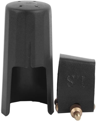 Dailygoods- Saxofoon Mondstuk Lichte Clip - Altsaxofoon Ligatie - PU-lederen Band - Geluidstransparantie - Stevig Materiaal - Gemakkelijk Mee te Nemen - Saxofoonclip