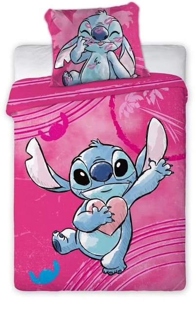 Disney Lilo & Stitch BABY / Peuter dekbedovertrek Heart - 100 x 135 cm / 40 x 60 cm - Katoen