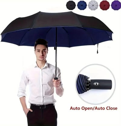 Bovista Moderne Golf Paraplu - Stormparaplu - Opvouwbaar - Windproof - Stormproef - UV Bescherming - Umbrella - Draagbaar - Donkerblauw