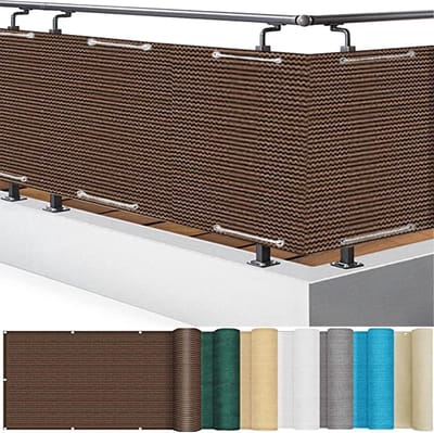 Balkon Inkijkbescherming - Windscherm Balkon - Privacy Creëren - Ademend Materiaal - 110 x 850 cm - Taupe