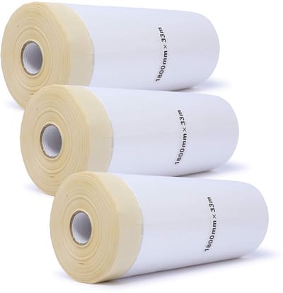 Afdekfolie met Crêpe Tape voor Schilderen en Stukadoren | 3 Rollen