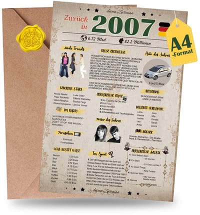 Dailygoods- Verjaardagskaart 18 jaar met envelop - Vintage Cadeau - Tafeldecoratie - Persoonlijk Unicum - Grappig Idee - Made in Germany - Verjaardagswens