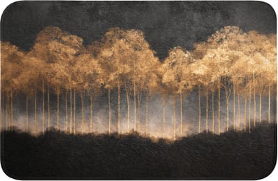 Badmat 60x40 cm - Antislip - Gouden Bomen in Mistig Landschap - Badmatten voor badkamer - Badkamermat - Douchemat - Badkamer mat
