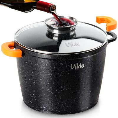 Kookpan Graniet met Glazen Deksel 24 cm, 6,7 l - Kookpot - Soeppan