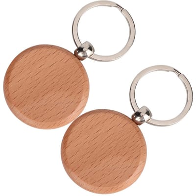 10 STKS Beukenhout Sleutelhanger Sleutellabels Sleutelhangers DIY Kleding Tas Decoratie beige