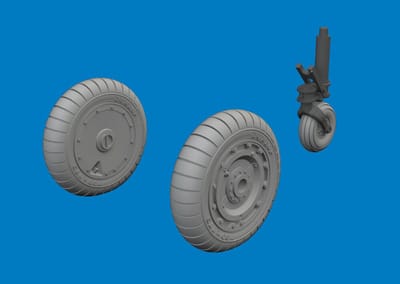 Eduard Modelbouwpakket - 6481201 PRINT - Wielen Set voor Focke-Wulf Fw-190D-9 - Resin onderdeel - 1:48 - Modelbouw