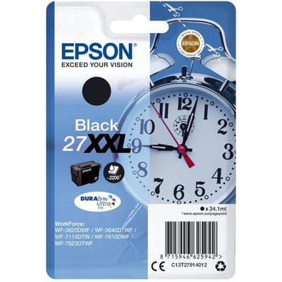 Cartouche d'encre EPSON 27 XXL noir - Tres Haute capacité 34.1ml