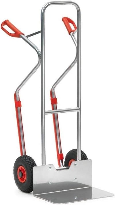 Steekwagen - Transportkar - Materiaal Verplaatsen - Verstelbare Voorschep - 130 cm Hoogte - Zilver