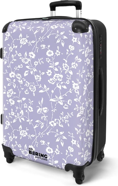 NoBoringSuitcases.com® - Paarse koffer groot - Rolkoffer lichtgewicht - Reiskoffer met 4 wielen - Travel suitcase - Reistrolley middelgroot met TSA slot - Grote trolley XL - 20 kg bagage - Reiskoffers