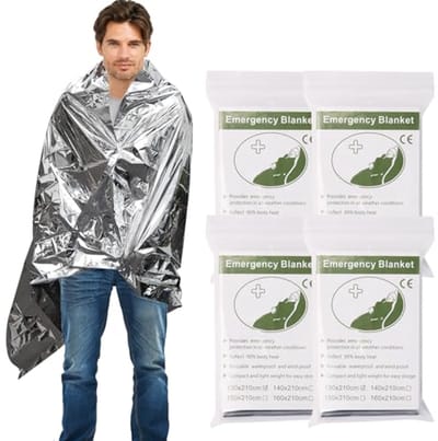 Thermische Decken voor Kamperen, Wandelen en Survival - 4 Stuks Mylar Deken voor Warmte Isolatie